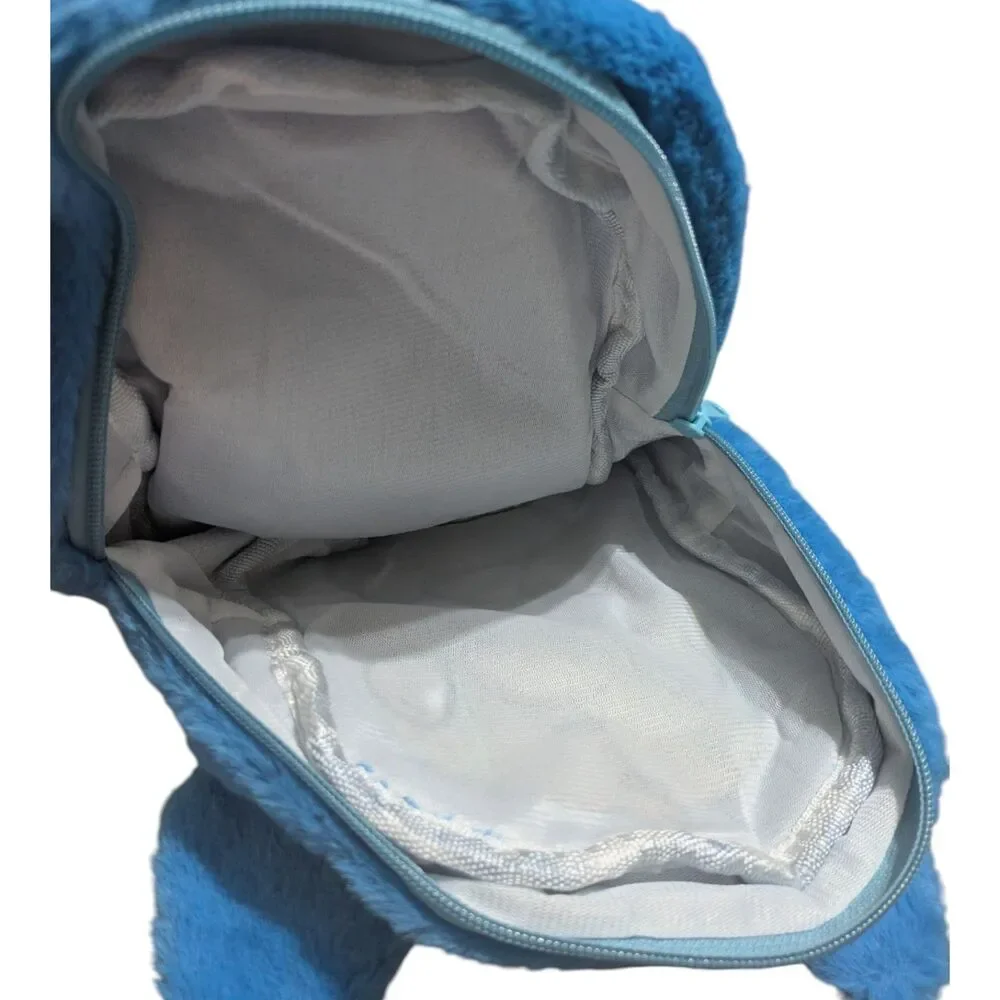Blue Plush Mini Backpack Kids Cute Alien Character Small Bag - Picture 4 of 4